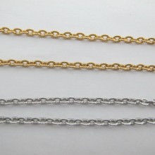 10 mts Chaîne forçat gravé 3x4x1mm en acier inoxydable