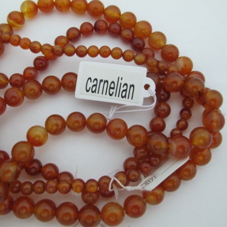 carnelian ronde- Fil de 40cm