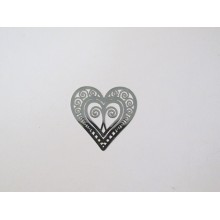 50 Estampe coeur laser cut 33x32mm