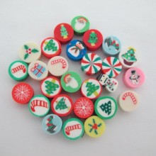 100 pcs 10mm christmas beads in fimo clay