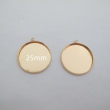 Support cabochon rond 25mm - 30 pcs