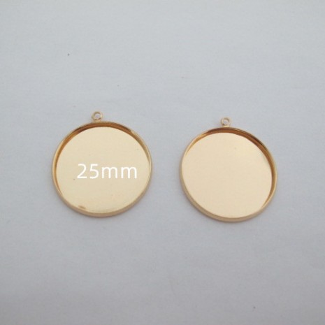 Support cabochon rond 25mm - 30 pcs