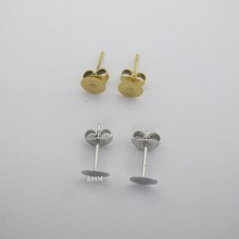 Clous d'oreilles à coller plateaux 6mm en acier inox