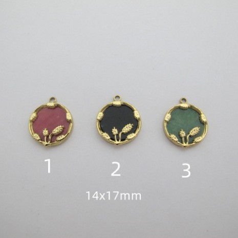 2 pcs Pendentif pierre acier inoxydable