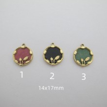 2 pcs Pendentif pierre acier inoxydable