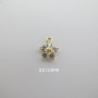 5 pcs Pendentifs fleur strass zircon doré à l'or fin