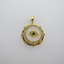 Pendentif roue du bonheur rotatif acier