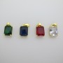 10 pcs Pendentifs strass zircon doré à l'or fin