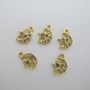 10 pcs Pendentifs strass zircon doré à l'or fin