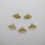 10 pcs Pendentifs strass zircon doré à l'or fin