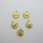 10 pcs Pendentifs strass zircon doré à l'or fin