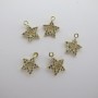 10 pcs Pendentifs strass zircon doré à l'or fin