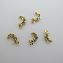 10 pcs Pendentifs strass zircon doré à l'or fin