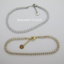 Bracelet strass zircon en acier inox