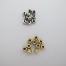 100 pcs perles rayures 4 mm en acier inoix