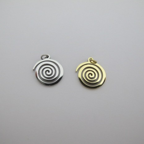 10 pcs Pendentif cercle 13mm acier inoxydable