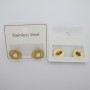 Boucles d'oreilles pierre acier inoxydable doré 15mm
