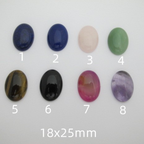 10 Cabochons 18x25mm en pierre fine