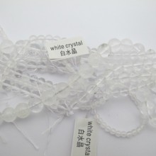 white crystal ronde - Fil de 40cm