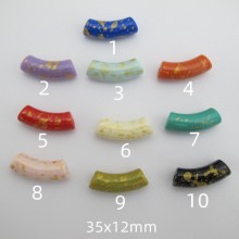 20 pcs Perles tubes 12x35mm acryliques