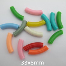 50 pcs Perles tubes 8 x32 mm acryliques