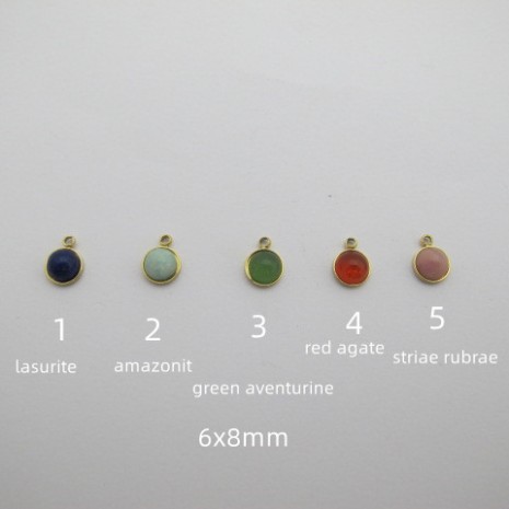 10 pcs Pendentif pierre acier inoxydable