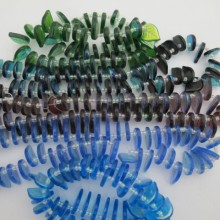 perles en verre feuilles ab 13x18mm-fil de 50 pcs