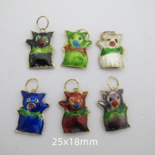 24 pendentif animaux Cloisonnée