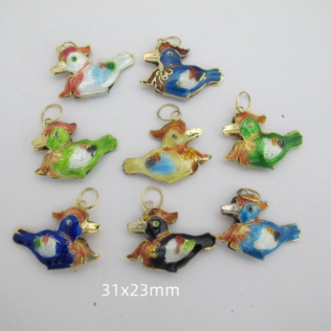 24 pendentif animaux Cloisonnée