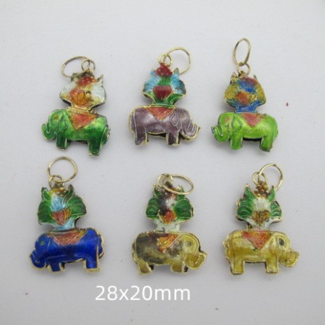 24 pendentif animaux Cloisonnée