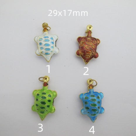 24 pendentif tortue Cloisonnée