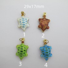 24 pendentif tortue Cloisonnée