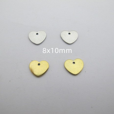 Sequins coeur en acier inoxydable 10x8 mm