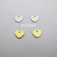 Sequins coeur en acier inoxydable 10x8 mm