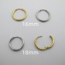 10 pcs Créoles épaisseur 2mm en acier inoxydable