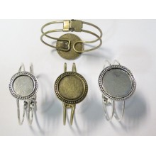 5 Metal Bracelet Holder for 20mm/25mm/30mm round cabochons