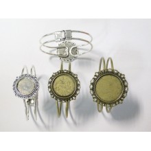 5 Metal Bracelet Holder for 20mm/25mm/30mm round cabochons