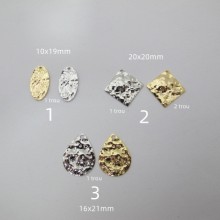 10 pcs pendentif ovale 19x10mm Doré à l'or fin