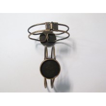 5 Copper Metal Bracelet Holder for 25mm round cabochons