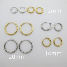 10 pcs Créoles épaisseur 2mm en acier inoxydable