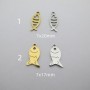 10 pcs Pendentif poissons en Acier Inoxydable