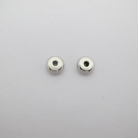 50 pcs Perles rondelles 8x3x2mm acier inoxydable