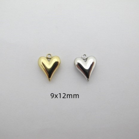 2 pcs Pendentifs coeur En Acier Inoxydable