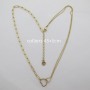 ball and rectangle necklaces with stainless steel core