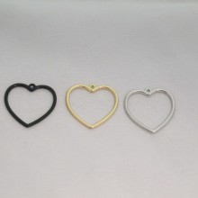 50 Breloques Coeur 26x25mm