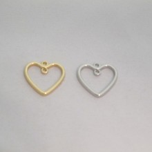 50 Breloques Coeur 21x20mm