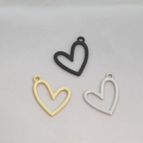 50 Breloques Coeur 26x22mm