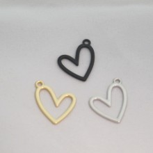 50 Heart charms 26x22mm