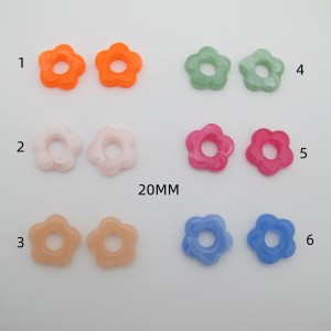 50 pcs Flower beads 20mm acrylic