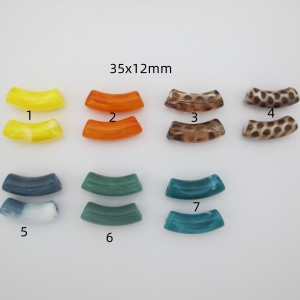 50 Pcs Tubular Beads 12x35mm Acrylics